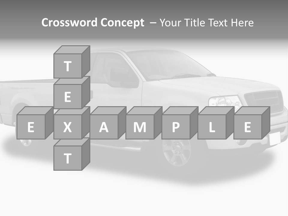 White Pick Up Truck PowerPoint Template