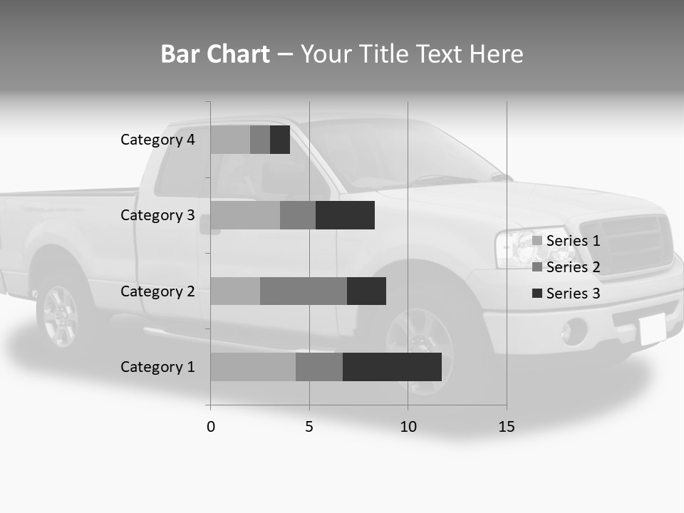 White Pick Up Truck PowerPoint Template