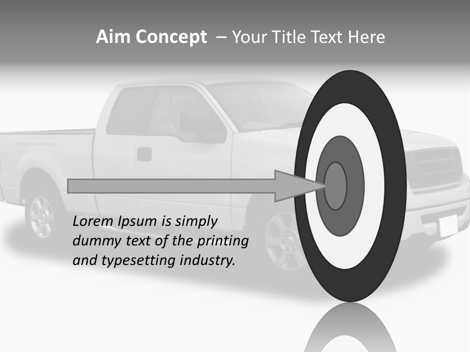 White Pick Up Truck PowerPoint Template