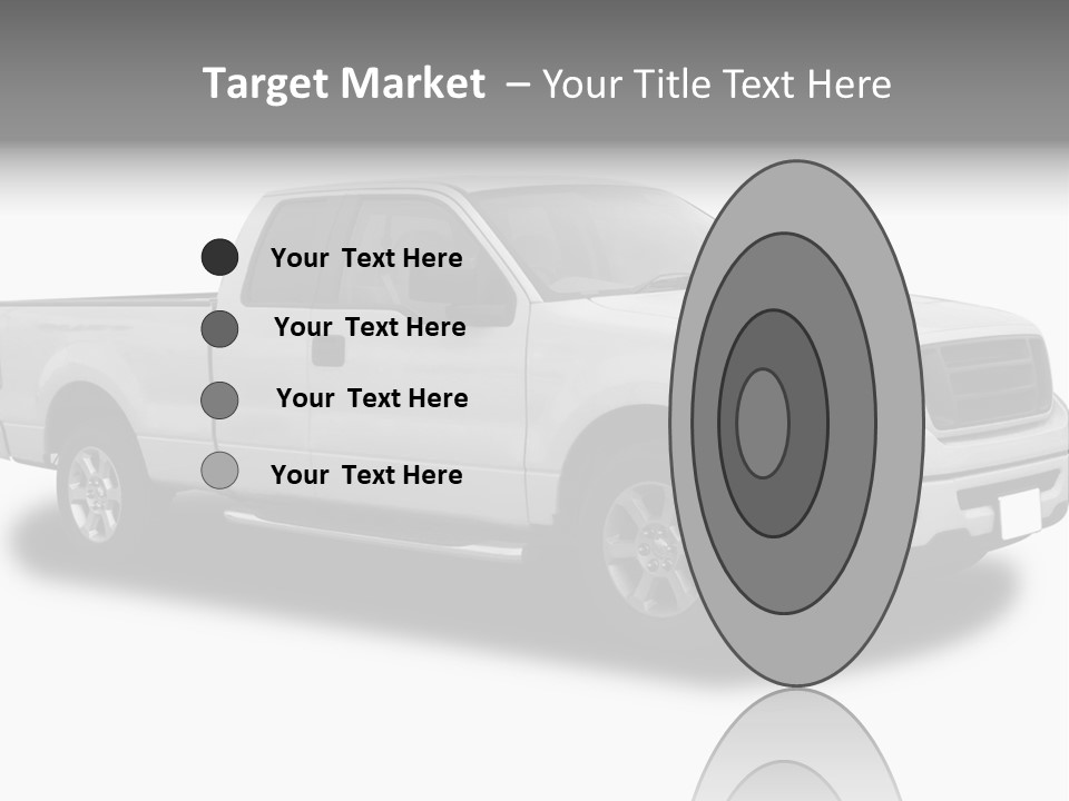 White Pick Up Truck PowerPoint Template