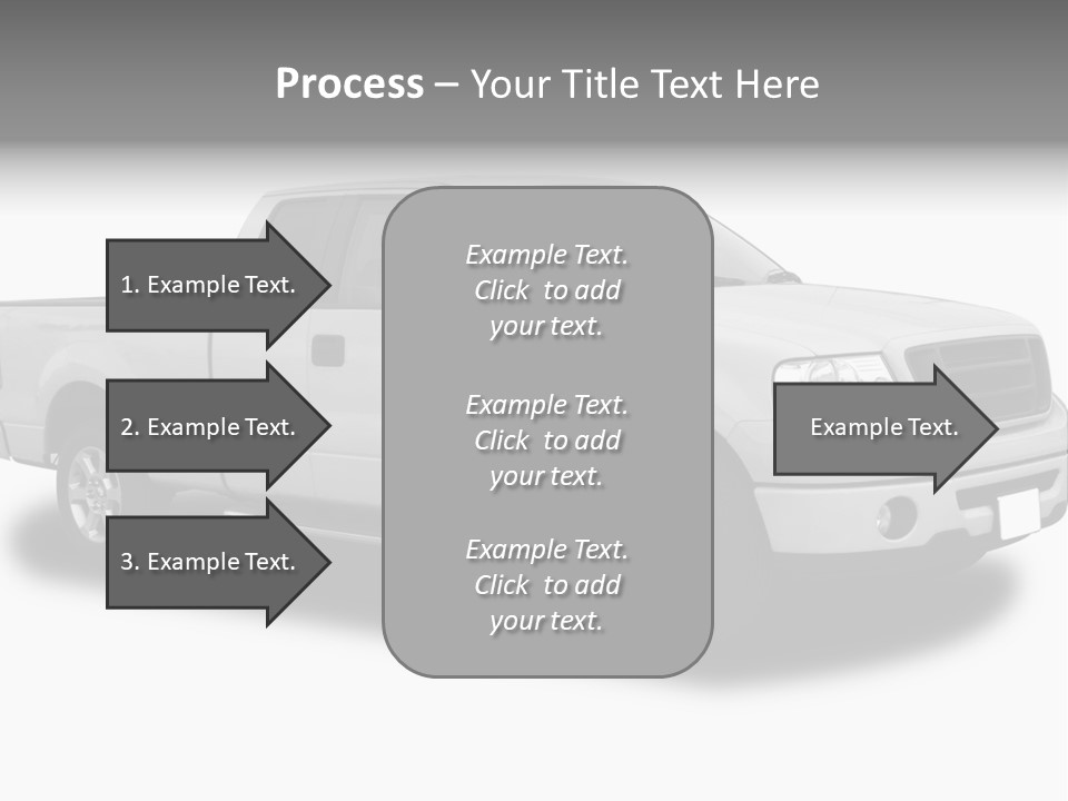 White Pick Up Truck PowerPoint Template