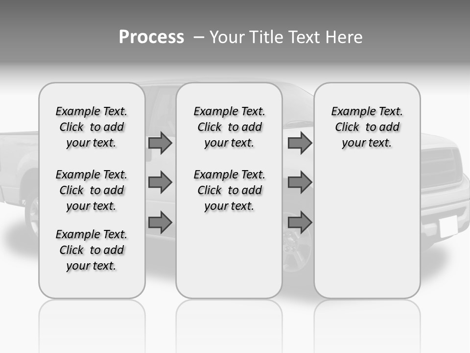 White Pick Up Truck PowerPoint Template