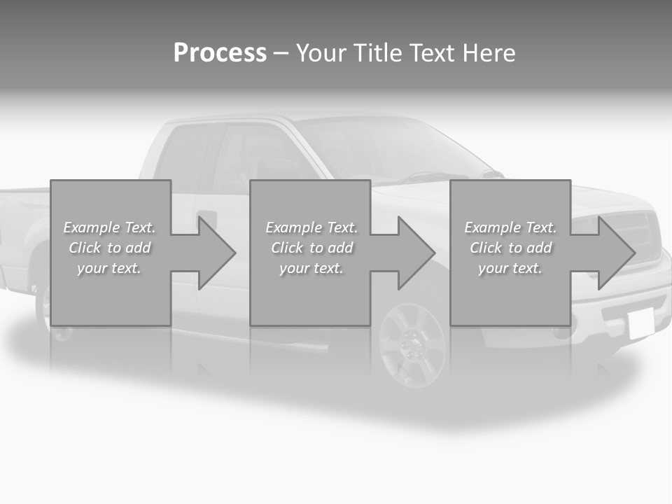 White Pick Up Truck PowerPoint Template