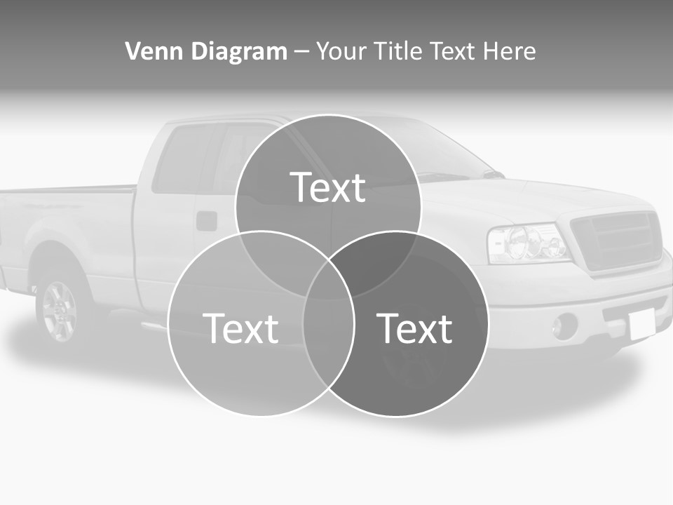 White Pick Up Truck PowerPoint Template
