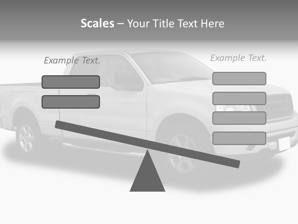 White Pick Up Truck PowerPoint Template