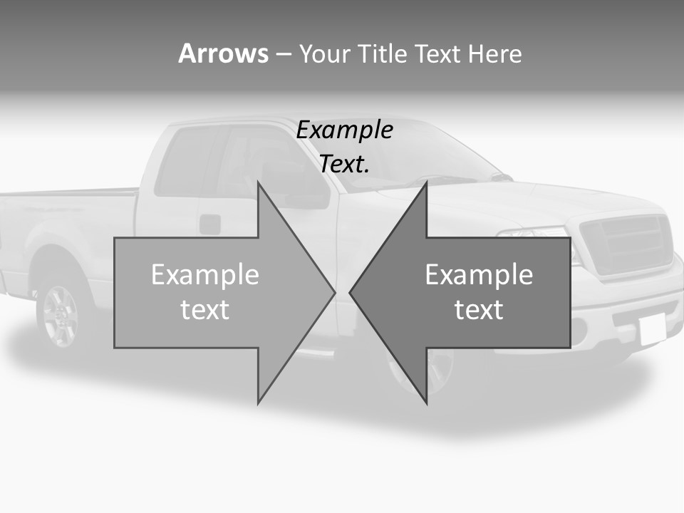 White Pick Up Truck PowerPoint Template