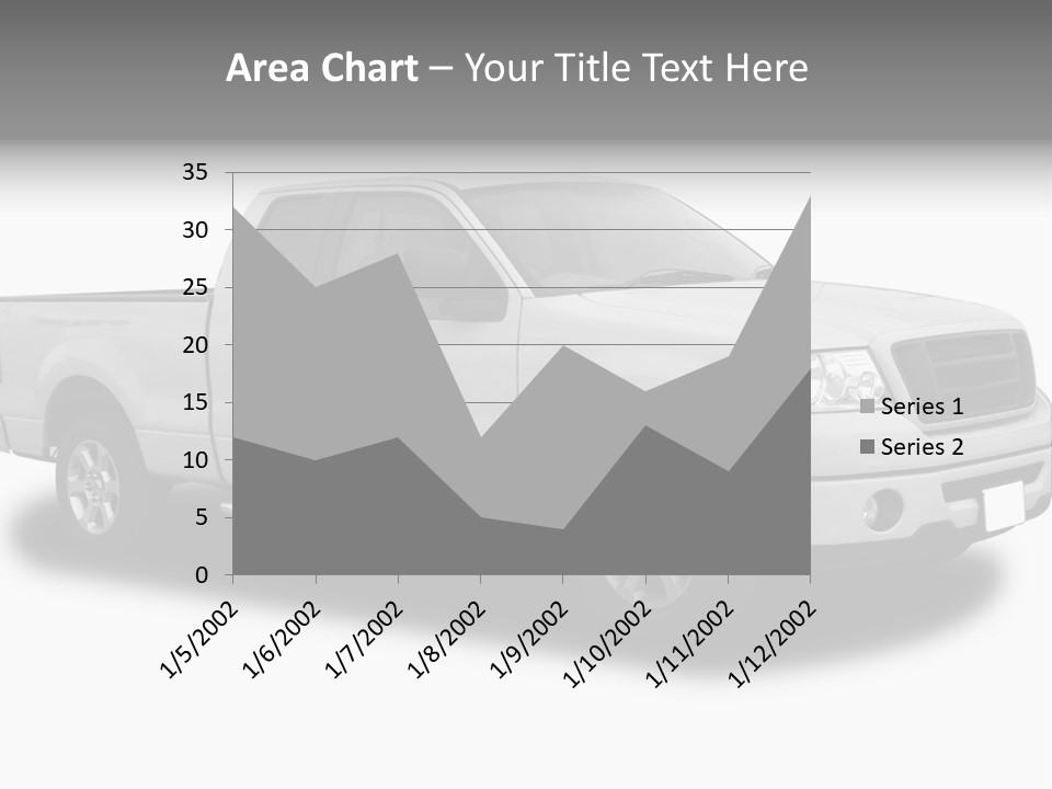 White Pick Up Truck PowerPoint Template