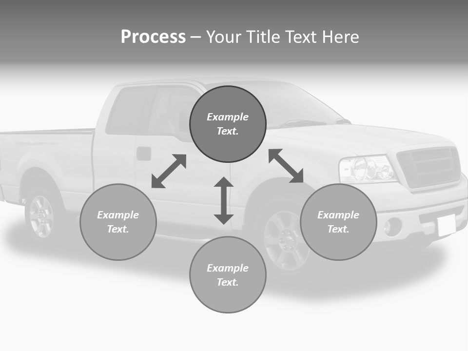 White Pick Up Truck PowerPoint Template