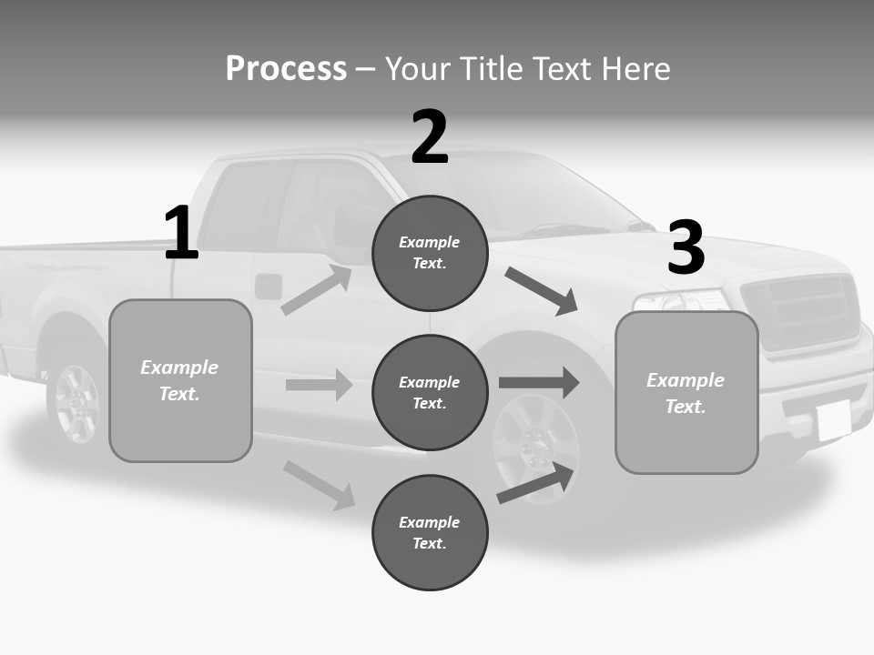 White Pick Up Truck PowerPoint Template