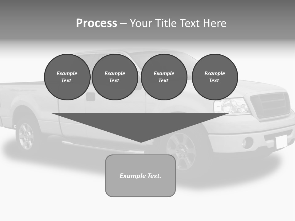 White Pick Up Truck PowerPoint Template