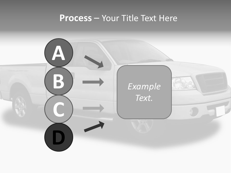 White Pick Up Truck PowerPoint Template