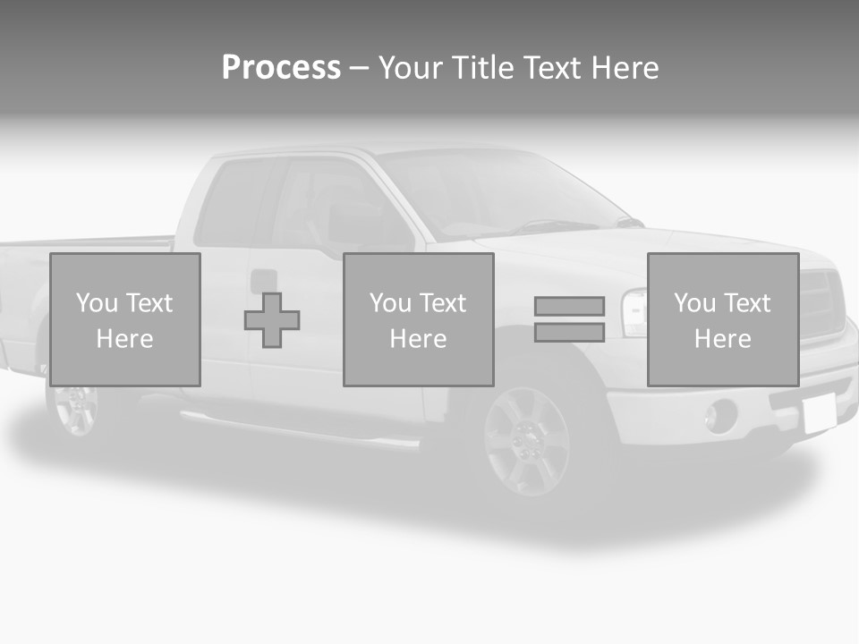 White Pick Up Truck PowerPoint Template