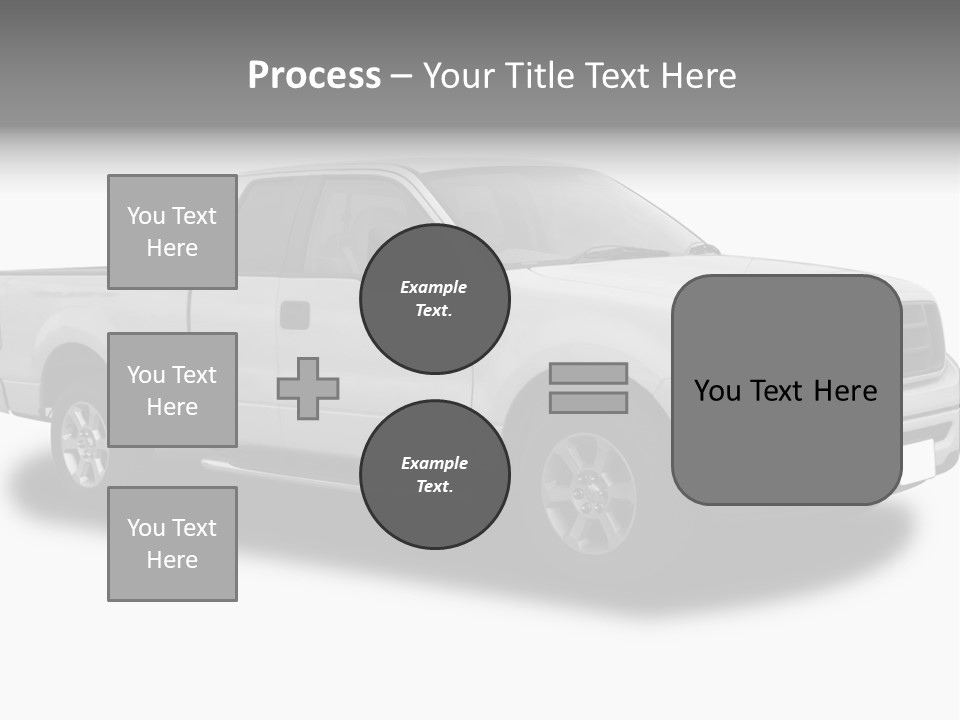White Pick Up Truck PowerPoint Template