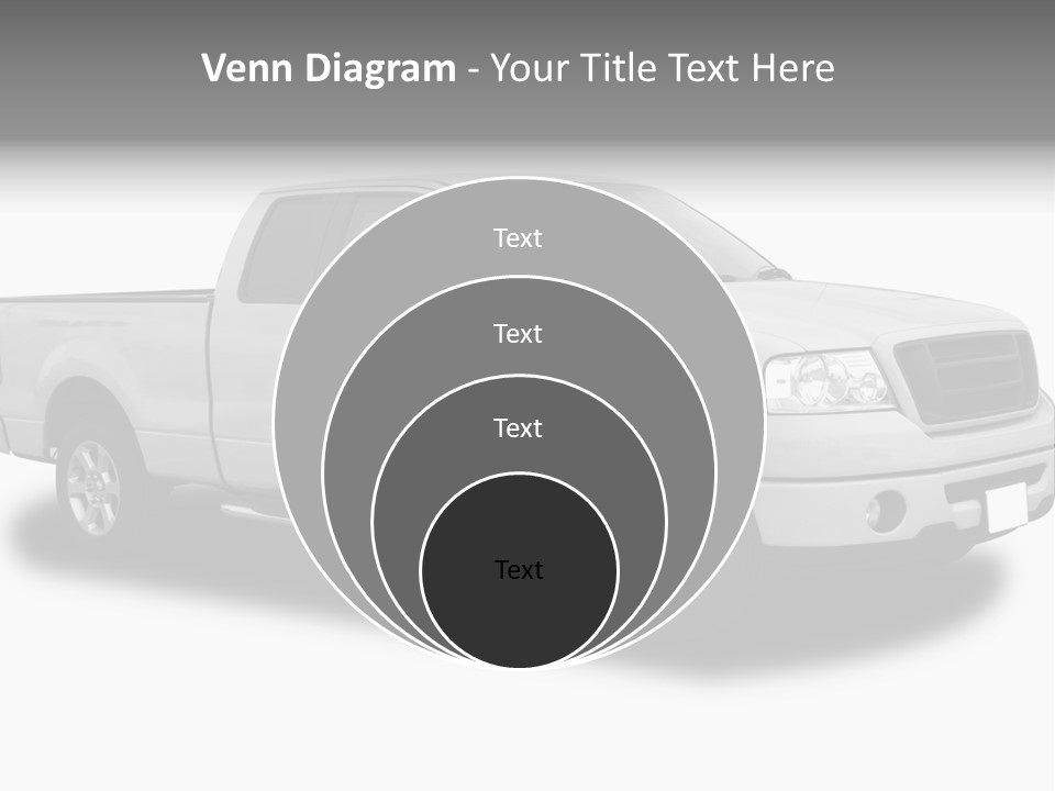 White Pick Up Truck PowerPoint Template