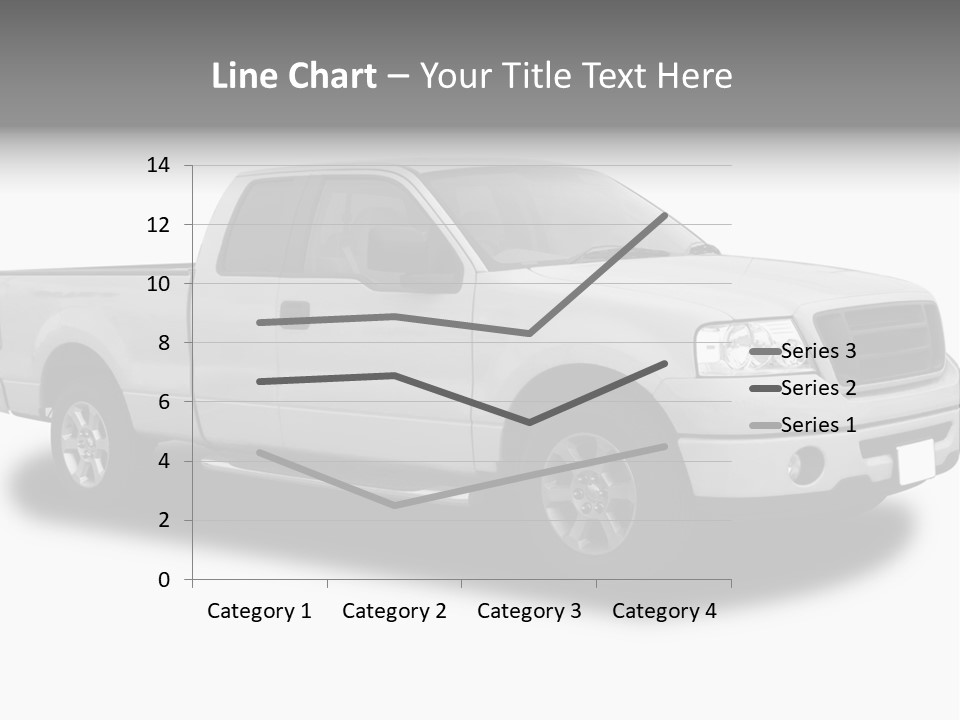 White Pick Up Truck PowerPoint Template