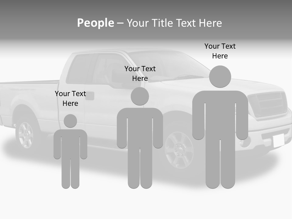 White Pick Up Truck PowerPoint Template