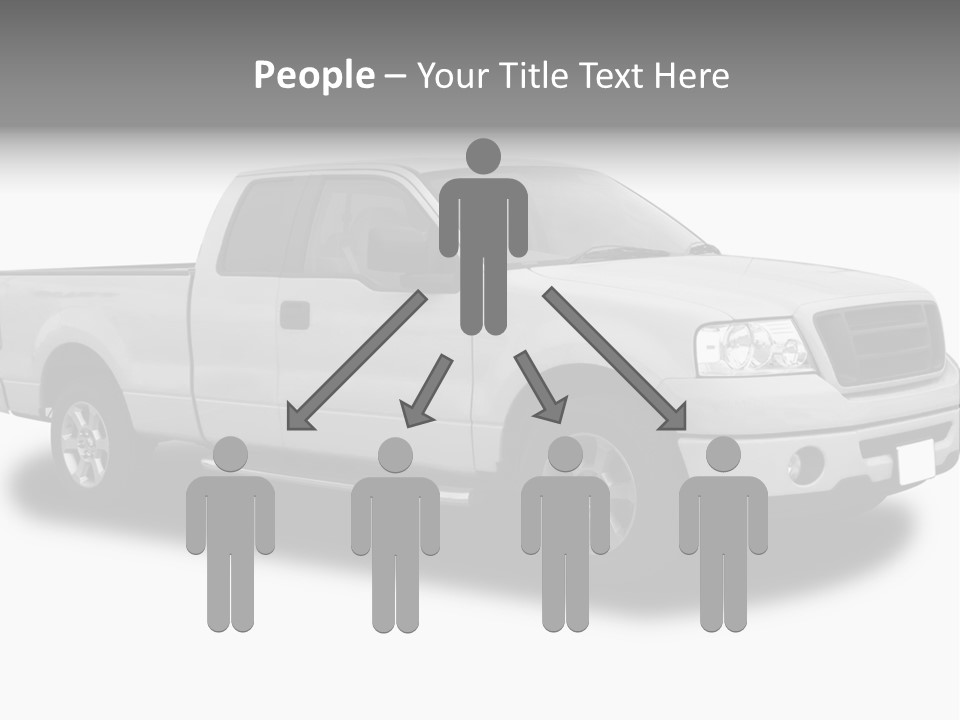 White Pick Up Truck PowerPoint Template