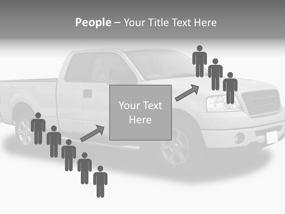 White Pick Up Truck PowerPoint Template