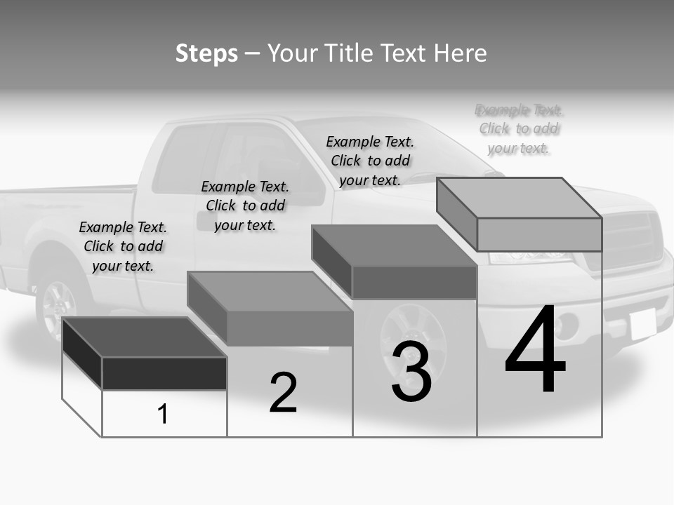 White Pick Up Truck PowerPoint Template