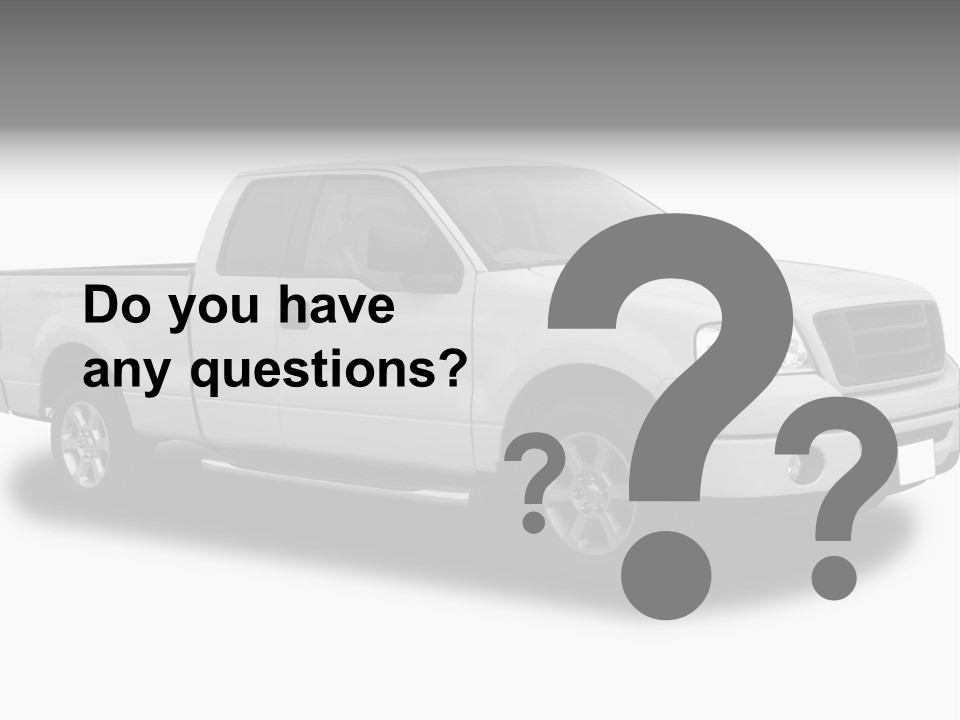White Pick Up Truck PowerPoint Template