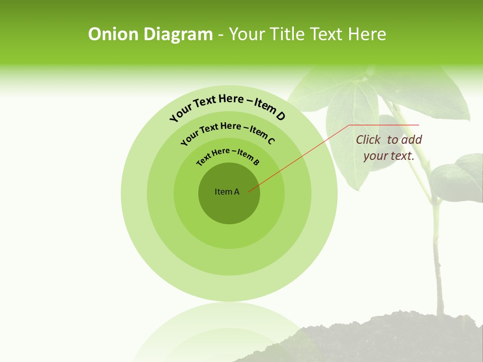 Seedling Growing In Dirt, Isolated Over Pure White Background. PowerPoint Template