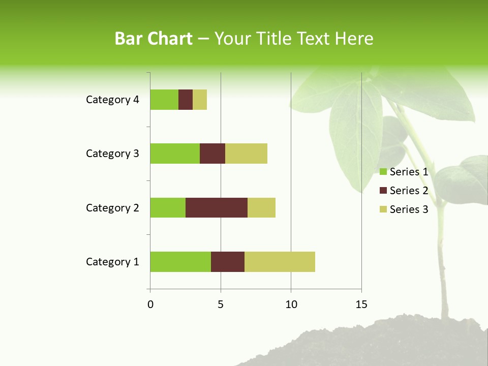 Seedling Growing In Dirt, Isolated Over Pure White Background. PowerPoint Template