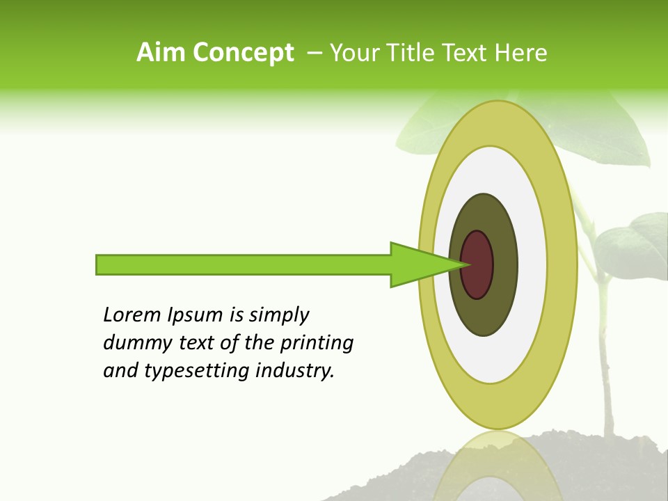 Seedling Growing In Dirt, Isolated Over Pure White Background. PowerPoint Template