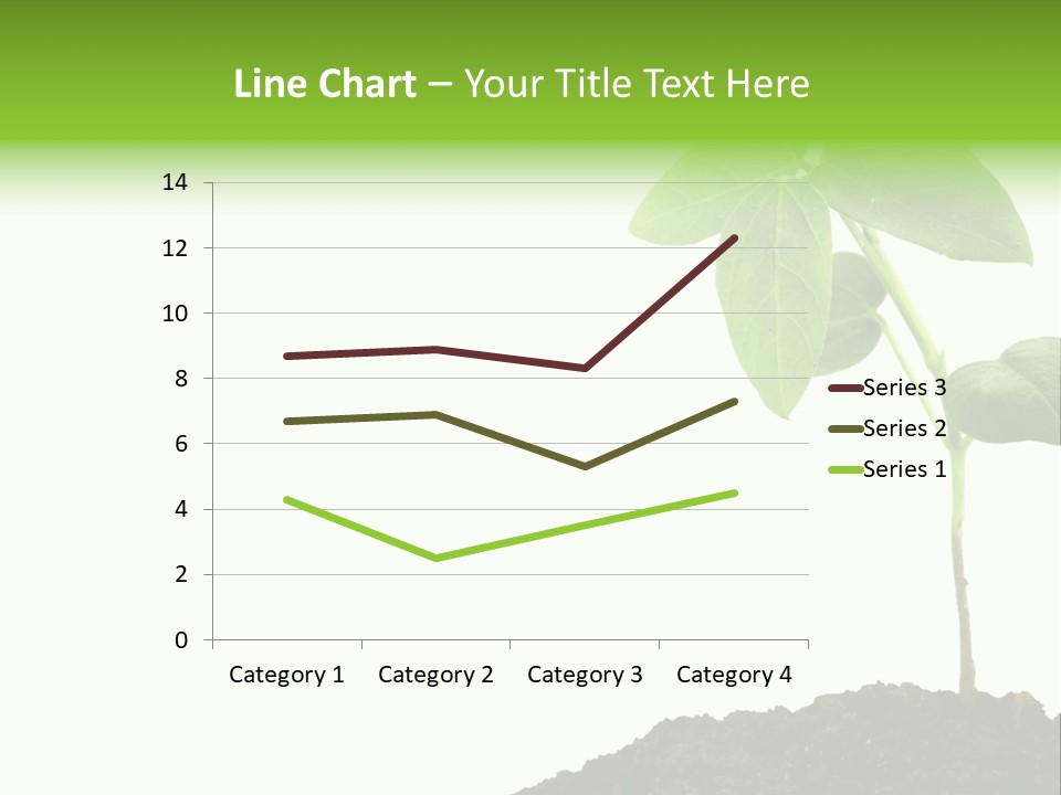 Seedling Growing In Dirt, Isolated Over Pure White Background. PowerPoint Template