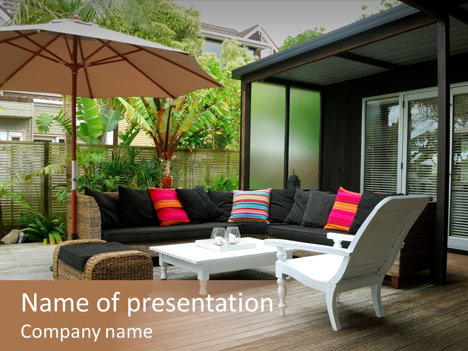 Stylish Outdoor Terrace PowerPoint Template