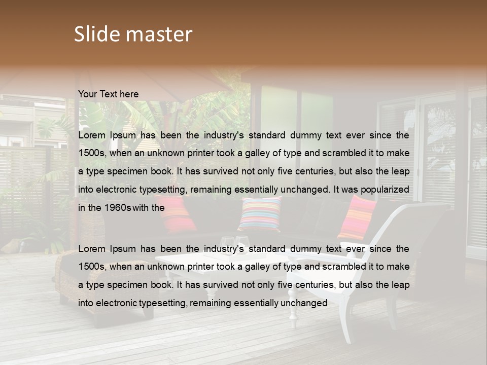 Stylish Outdoor Terrace PowerPoint Template