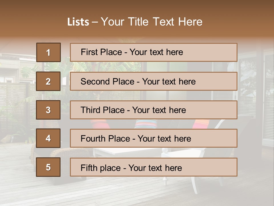 Stylish Outdoor Terrace PowerPoint Template