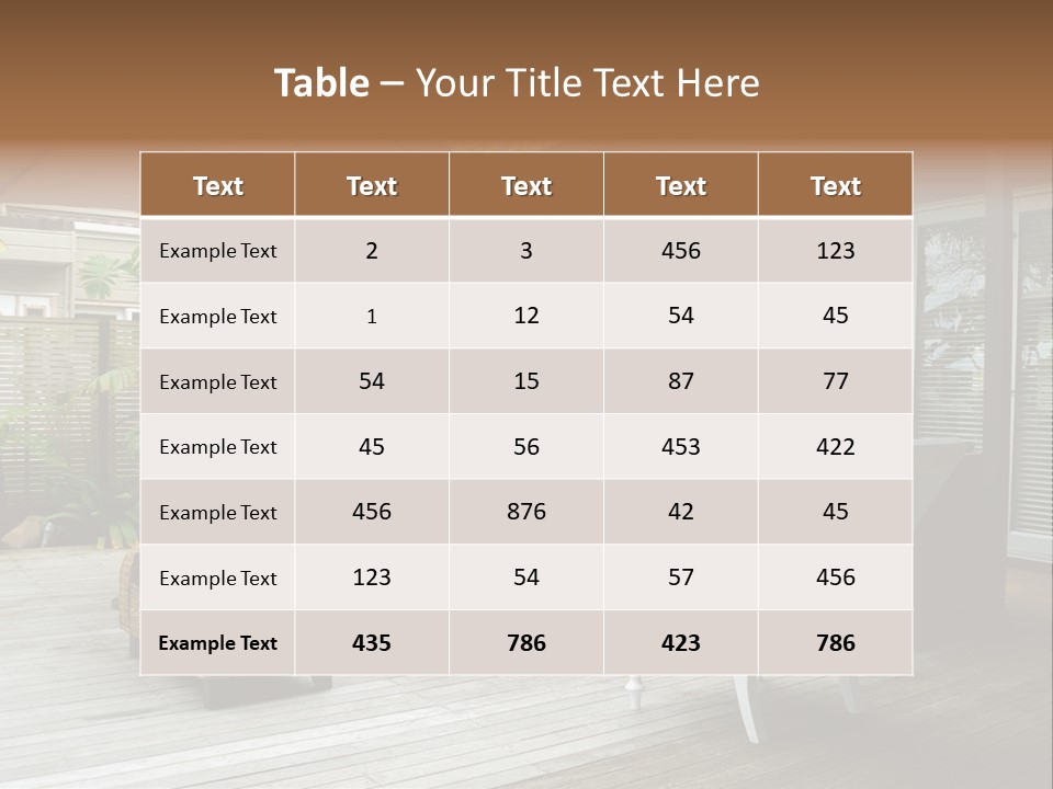 Stylish Outdoor Terrace PowerPoint Template