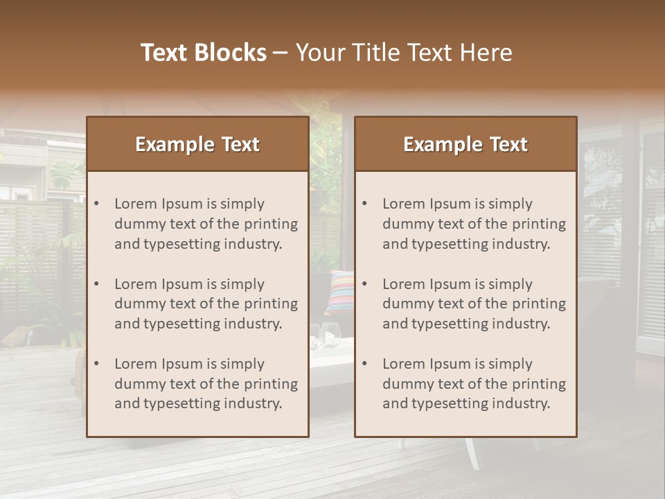 Stylish Outdoor Terrace PowerPoint Template