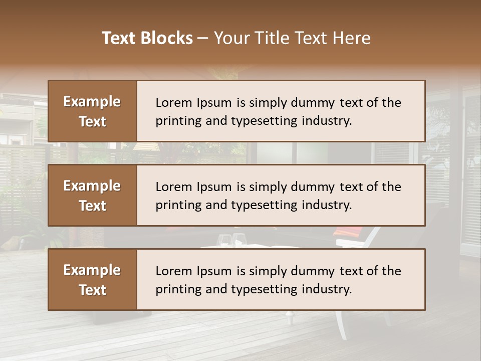 Stylish Outdoor Terrace PowerPoint Template