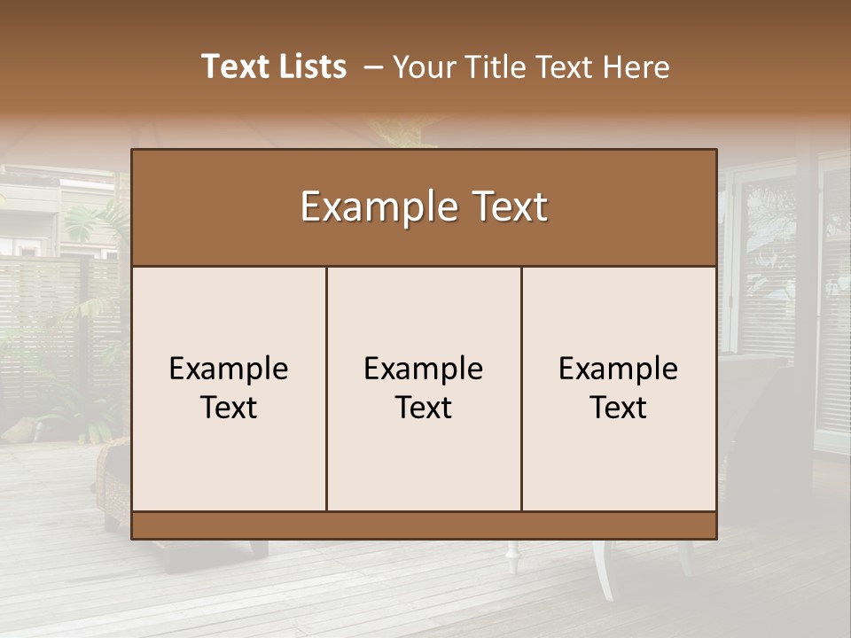 Stylish Outdoor Terrace PowerPoint Template