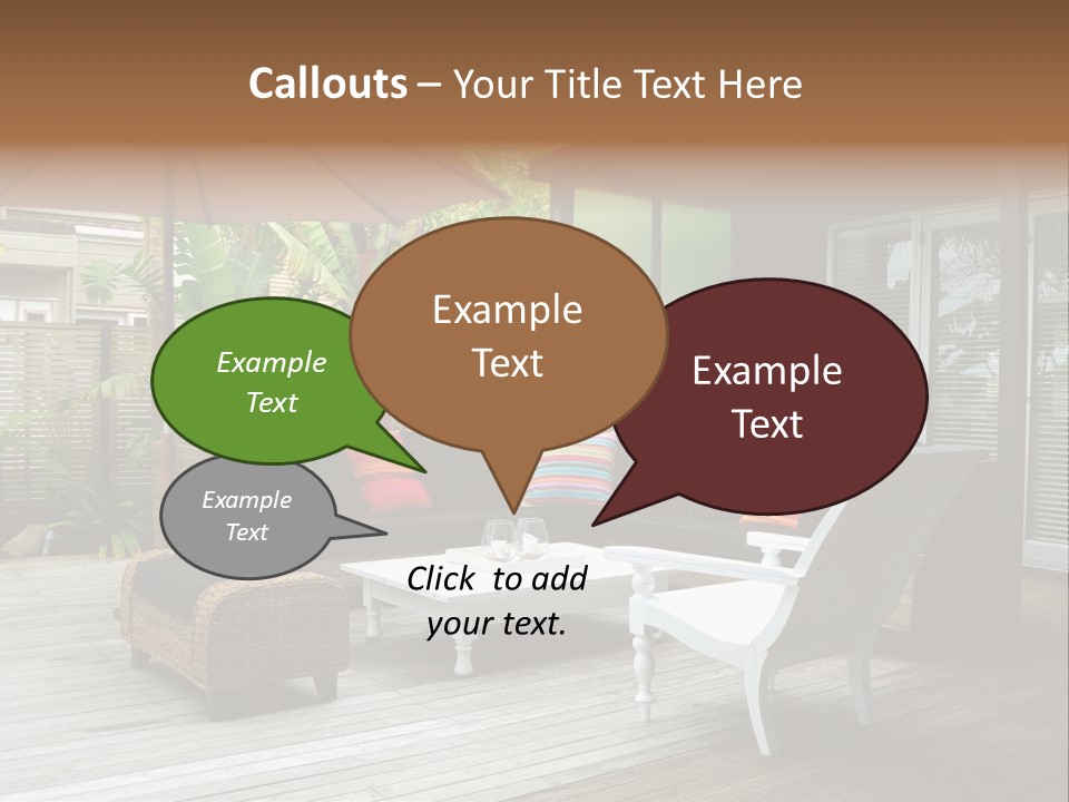 Stylish Outdoor Terrace PowerPoint Template