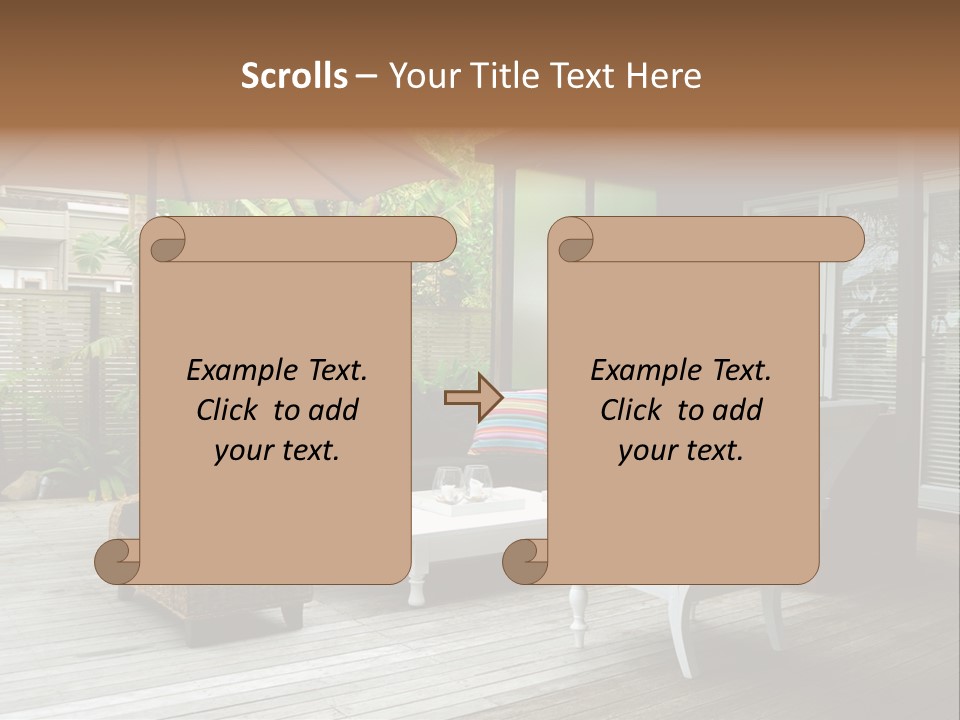Stylish Outdoor Terrace PowerPoint Template