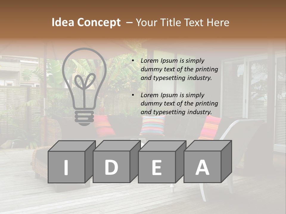 Stylish Outdoor Terrace PowerPoint Template