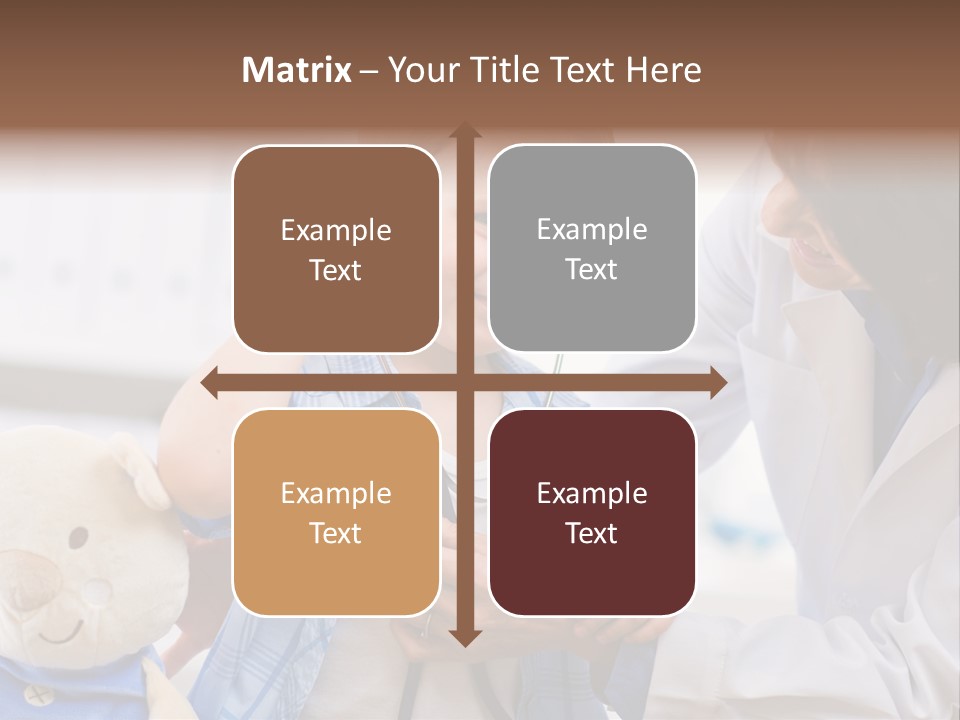 Senior Female Doctor Examining Happy Child, Smiling. PowerPoint Template