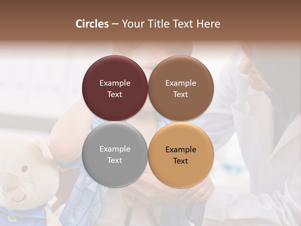 Senior Female Doctor Examining Happy Child, Smiling. PowerPoint Template