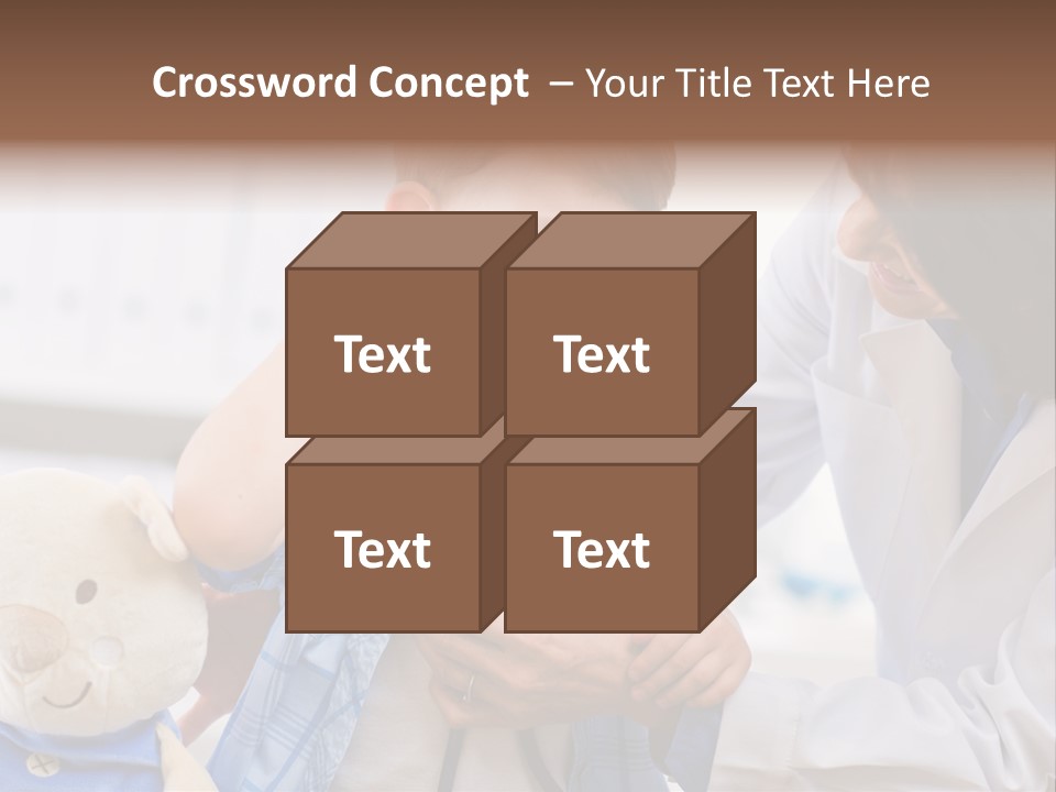 Senior Female Doctor Examining Happy Child, Smiling. PowerPoint Template