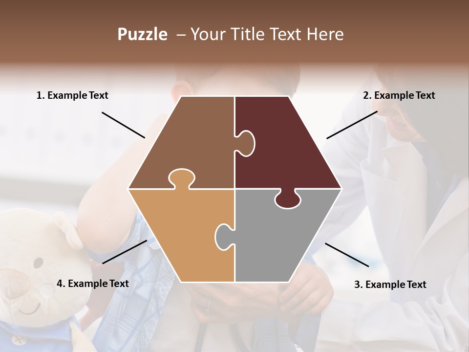 Senior Female Doctor Examining Happy Child, Smiling. PowerPoint Template