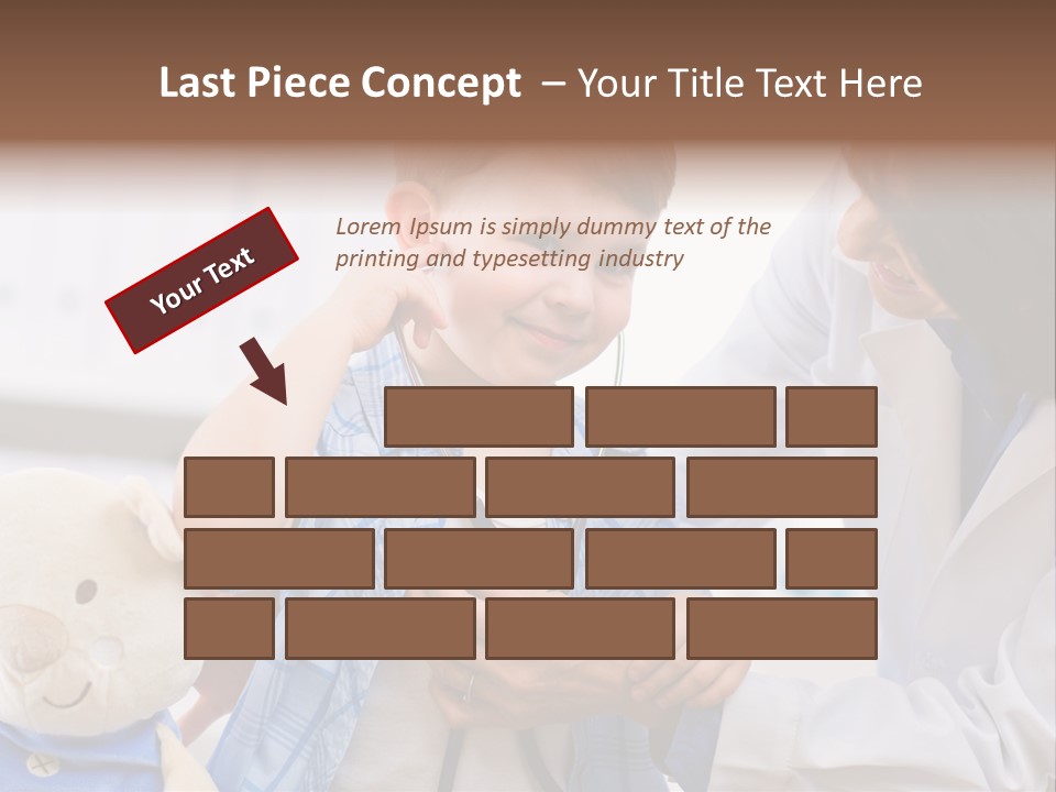 Senior Female Doctor Examining Happy Child, Smiling. PowerPoint Template