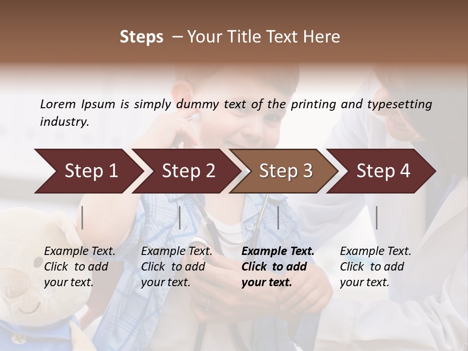 Senior Female Doctor Examining Happy Child, Smiling. PowerPoint Template
