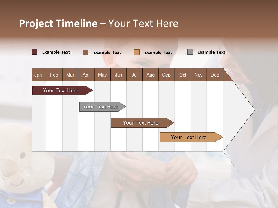Senior Female Doctor Examining Happy Child, Smiling. PowerPoint Template