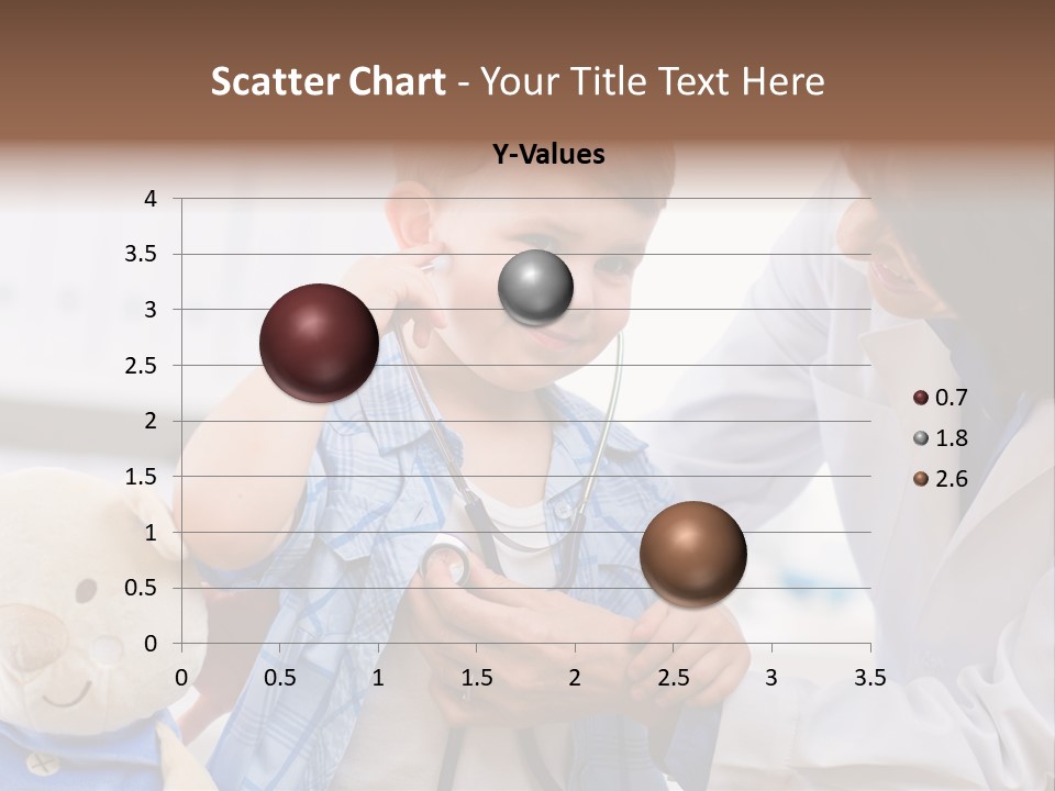 Senior Female Doctor Examining Happy Child, Smiling. PowerPoint Template