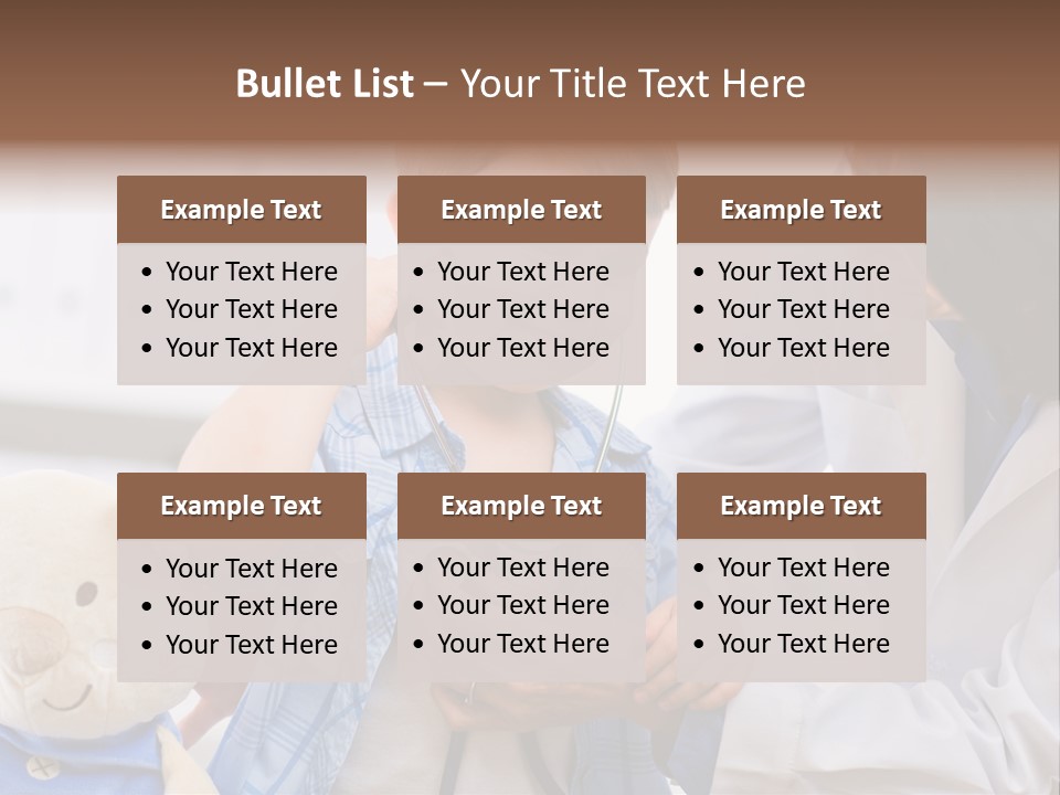 Senior Female Doctor Examining Happy Child, Smiling. PowerPoint Template