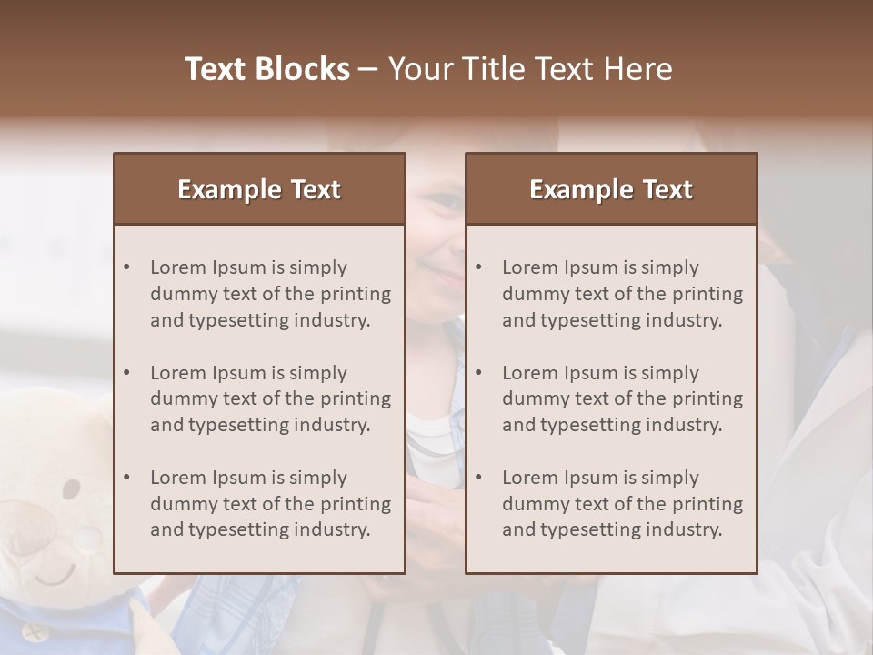 Senior Female Doctor Examining Happy Child, Smiling. PowerPoint Template