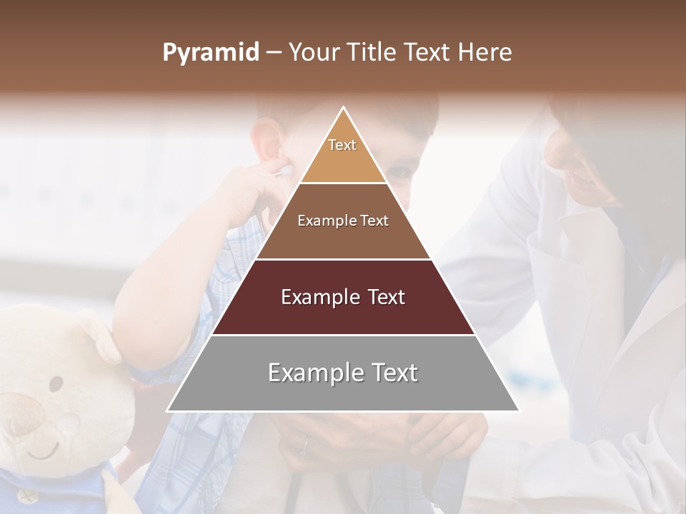 Senior Female Doctor Examining Happy Child, Smiling. PowerPoint Template