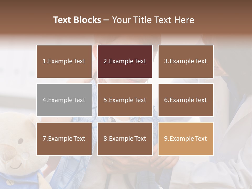 Senior Female Doctor Examining Happy Child, Smiling. PowerPoint Template